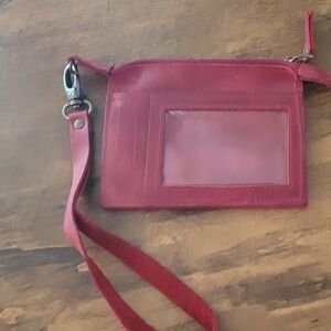 Genuine leather wallet with strap